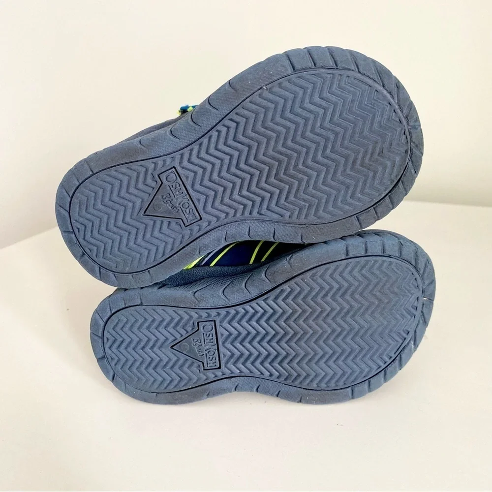 OshKosh B'gosh Navy and Lime Kids Walking Sneakers